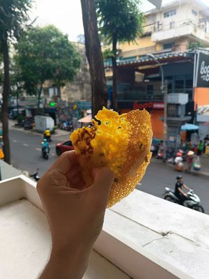 banh xeo Vietnamese cake at Phước Lê Chay Vegetarian Buffet in Ho Chi Minh City