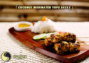 Coconut marinated Tofu Satay at Duplex in Phnom Penh