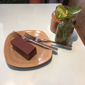 chocolate and caramel slice at Raw Trader in Melbourne