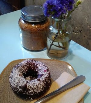 Lamington donut at Raw Trader in Melbourne