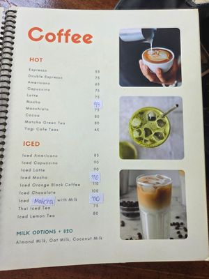 Menu at Island Yoga Cafe in Koh Yao