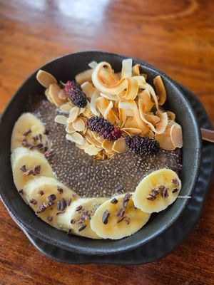Cacao smothie bowl at Island Yoga Cafe in Koh Yao