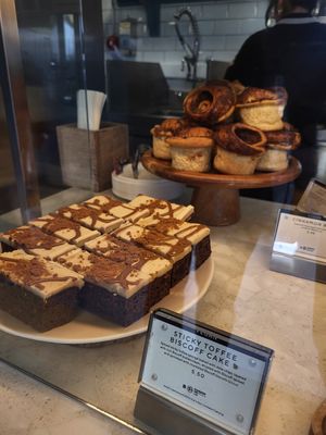 Vegan Sticky Toffee Pudding Slice at The Waterside Café in London