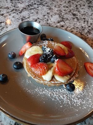vegan pancakes at Harvest Kitchen + Bar in Springfield