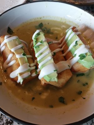 vegan flautas at Harvest Kitchen + Bar in Springfield