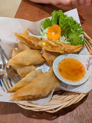Vegan spring rolls at Sassy Sea Thai food Restaurant in Krabi