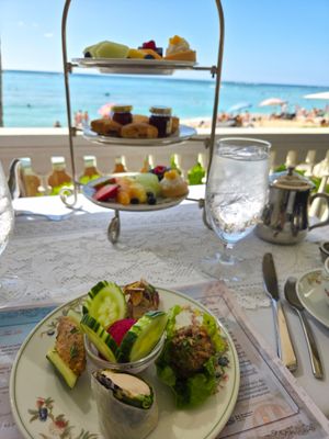 Vegan afternoon tea at Veranda at the Beachhouse in Honolulu