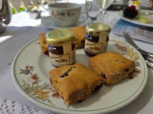 Afternoon tea vegan scones at Veranda at the Beachhouse in Honolulu