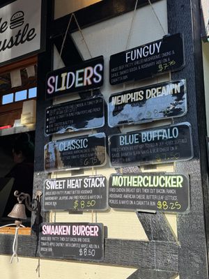 Menu  at Slide Hustle in Portland