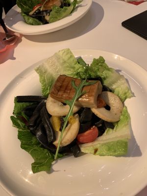 wild mushroom charcoal tagliatelle  at Sufood 舒果 in Central Singapore