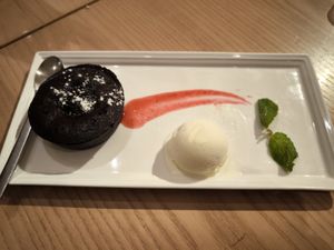 Chocolate Lava Cake with Ice Cream at Sufood 舒果 in Central Singapore