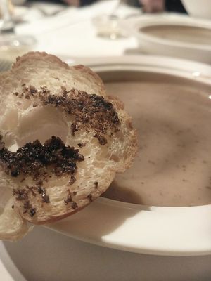 Cream of Black Truffle Soup at Sufood 舒果 in Central Singapore