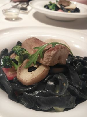 Wild Mushroom Charcoal Tagliatelle at Sufood 舒果 in Central Singapore