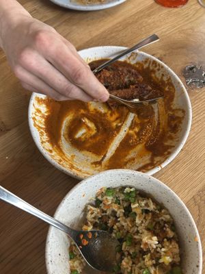 What is left of the delicious aubergine   at YUSU in Ghent