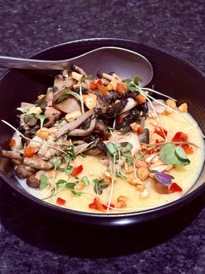 Mushroom polenta  at 17 Kitchen in Evanston