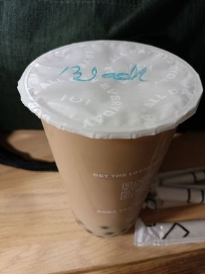 Black tea with tapioca pearls at CUPP Bubble Tea - Brighton in Brighton