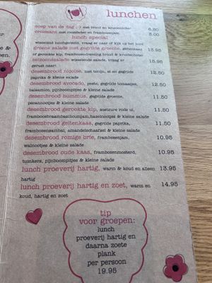 Menu  at Raspberry Maxx in Meijel