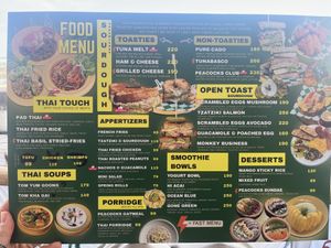 Menu  at Peacocks Lanta  in Chang Wat Krabi