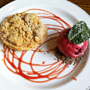 Blackcurrant & apple crumble at The Clog & Billycock in Blackburn