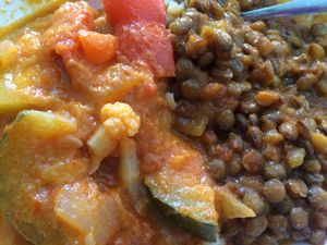 Forrest Bowl w/ Ginger Dahl, Red Thai curry and rice at The Forest Food Lounge in Brisbane