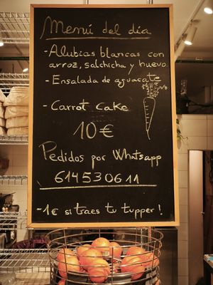 Daily menu at Vegan Famíly Terrassa in Terrassa