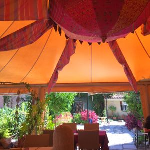 lovely seating area at Jardim dos Sentidos in Lisbon