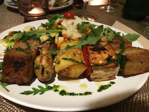 Seitan & Tofu Skewer at Jardim dos Sentidos in Lisbon