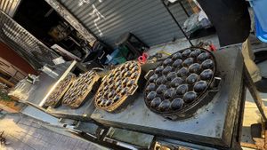   at Khanom khrok - Traditional Thai coconut-rice pancakes in Chang Wat Chiang Mai