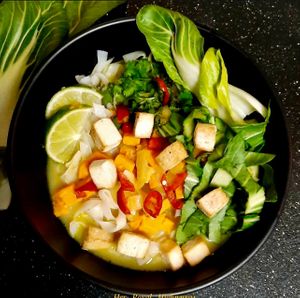 Baby Bok Choy Comfort Soup at The Joyful Vegan in Eugene