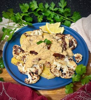 Creamy Tuscan Cauliflower over Polenta (March 9) - new offering!   at The Joyful Vegan in Eugene