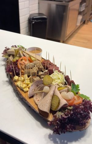 plant-based "meats" & "cheese board"  at Munich Vegan Tours in Munich