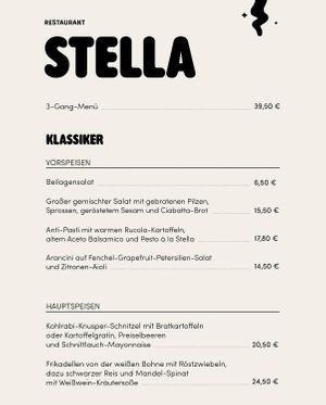Menu 1  at Stella in Freiburg