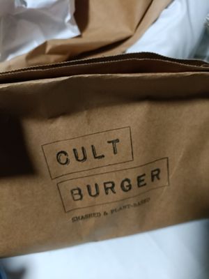 Delivery bag at Cult Burger in East London