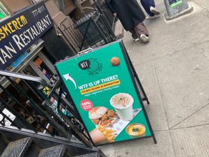Placard at What The Falafel - Macdougal in New York City