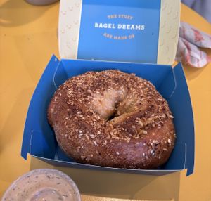 vegan egg sausage and cheese   at Moonrise Bagels in New York City