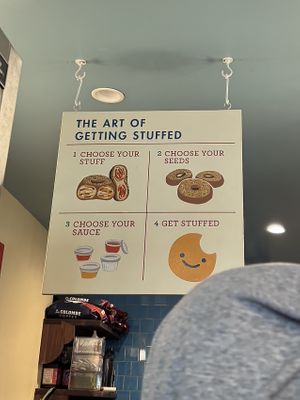 instructions   at Moonrise Bagels in New York City