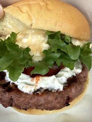 Cheese burger  at Vegan Nation in Fujikawaguchiko