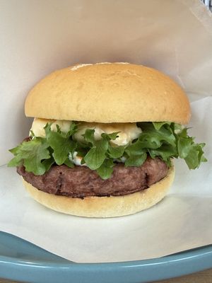 Cheese burgerr  at Vegan Nation in Fujikawaguchiko