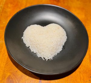 Heart-shaped white rice. at Café Restaurant Malee in Koh Samui