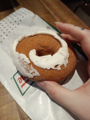 Cinnamon swirl doughnut at LTN - Krispy Kreme - Airside Departures in Luton