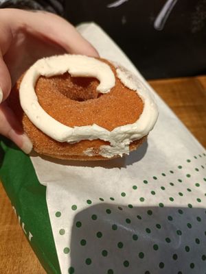 Cinnamon swirl doughnut at LTN - Krispy Kreme - Airside Departures in Luton