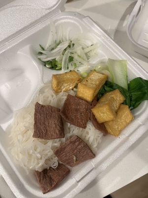 Vegan meat for veg pho  at Hot Pho in Hickory