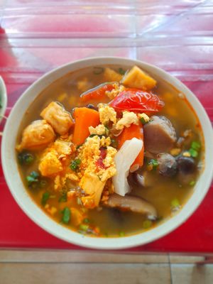 30,000 Dong vegan noodle soup at Hủ Tiếu Chay in Ho Chi Minh City