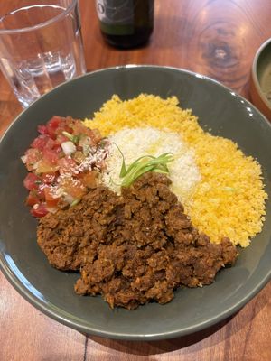 cuscuz com proteína de soja, vinagrete e queijo de castanhas   at Atelier 1913 - Cafeteria em Fortaleza in Fortaleza