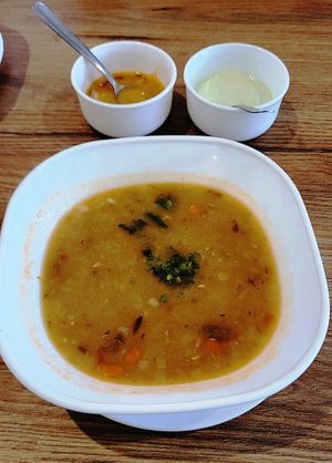 Soup from lunch special at Marina's Vegan Restaurant in Cuenca