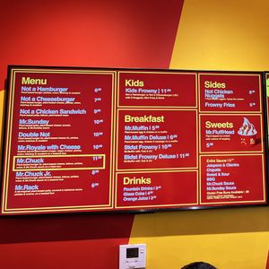 menu  at Mr.Charlie's in San Diego