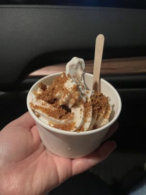 Vanilla ice cream with caramel drizzle and I forgot what was the toppingg  at Mr.Charlie's in San Diego