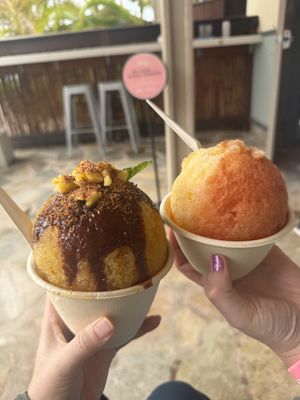 Mangonada on left  at Hula Scoops in Lahaina