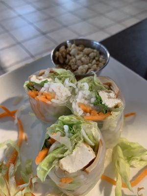 Fresh spring rolls at My Thai Vegan Cafe in Boston