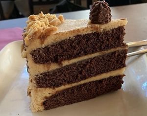 Vegan cake!  Kind of dry but still delicious ! at My Thai Vegan Cafe in Boston